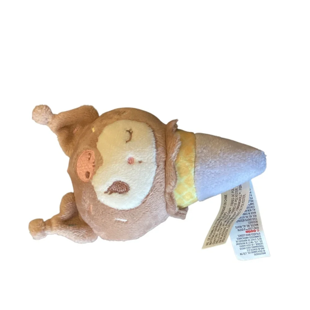 Sanrio Kuromi Miniso Fuzzy Socks and Gund Ice Cream Plush Keychain Bundle Purple